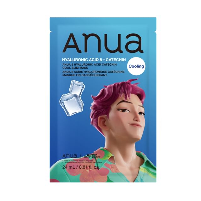 Anua-Kpop Demon Hunters 8 Hyaluronic Acid Catechin Cool Slim Mask - Masque rafraîchissant à lacide hyaluronique
