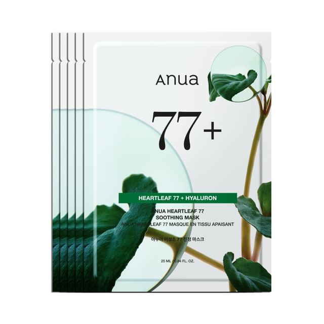 【りえ】anua HEARTLEAF 77 + HYシートマスク 25ml Anua - Heartleaf 77 Soothing Sheet Mask Bundle Set | YesStyle