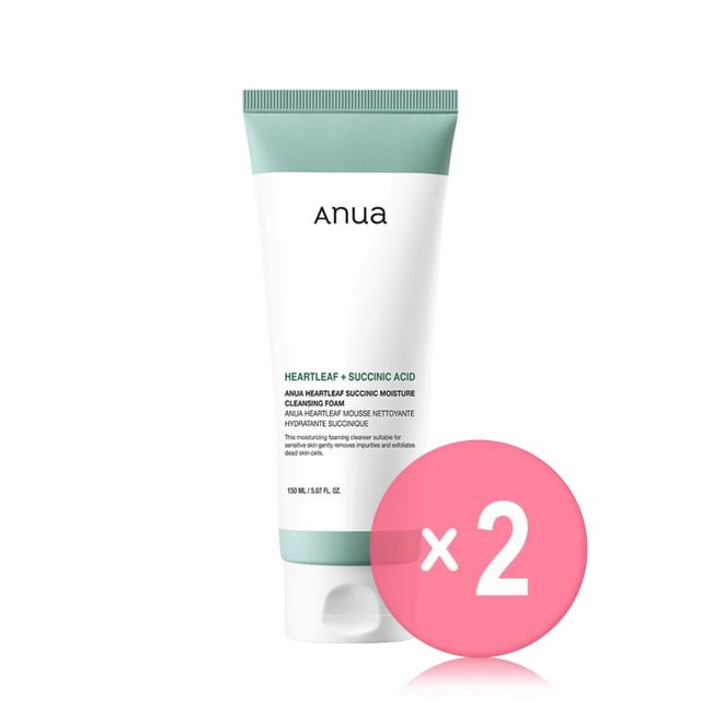 Anua-Heartleaf Succinic Moisture Cleansing Foam 2pcs Bundle Set