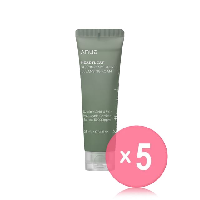 Anua-Heartleaf Succinic Moisture Cleansing Foam Mini 5pcs Bundle Set