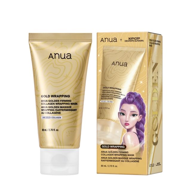 Anua-Kpop Demon Hunters Golden masque wrapping raffermissant au collagène