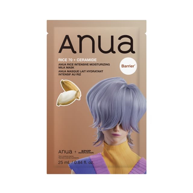 Anua-Kpop Demon Hunters Rice Intensive Moisturizing Milk Mask - Masque lacté hydratant au riz