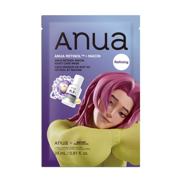 Anua-Kpop Demon Hunters Retinol Niacin Night Care Mask - Masque de nuit affinant au rétinol