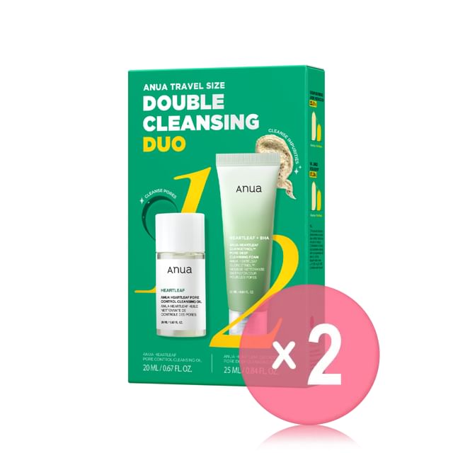 Anua-Travel Size Double Cleansing Duo Set 2pcs Bundle Set