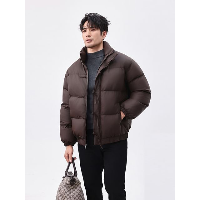 Aozora-High Neck Zip-Up Puffer Jacket