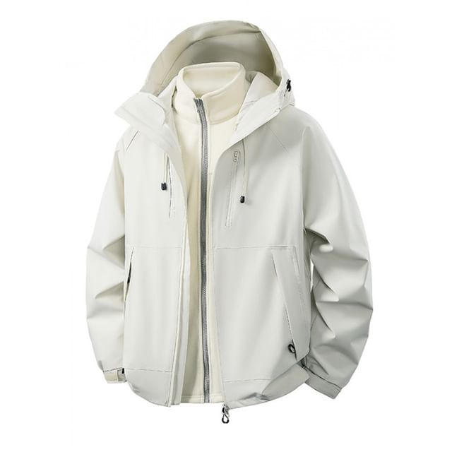 Aozora-Mock Neck Hooded Zip-Up Parka