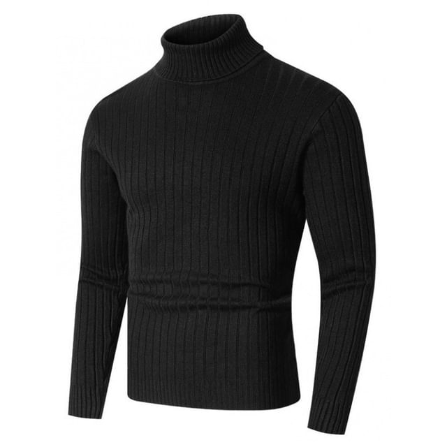 Aozora-Turtleneck Plain Sweater