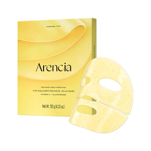 Arencia-Kit de Máscaras Faciais de Hidrogel Iluminadoras Vita Collagen Radiance Jello-30 G X 4 Unidades