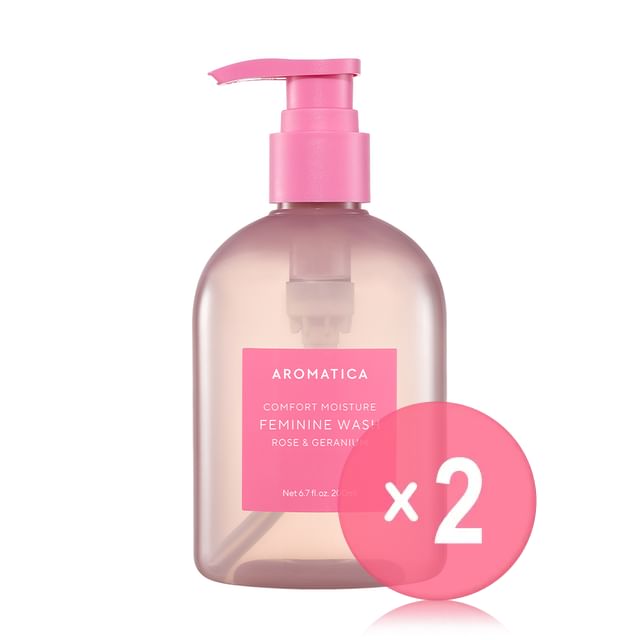 AROMATICA-Comfort Moisture Feminine Wash Rose Geranium 2pcs Bundle Set