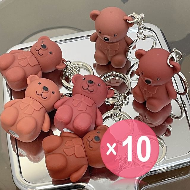 Art Value-Bear Keyring Matte Lip Mud - 9 Colours 10pcs Bundle Set
