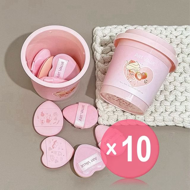 Art Value-Milk Tea Mini Powder Puff 10pcs Bundle Set