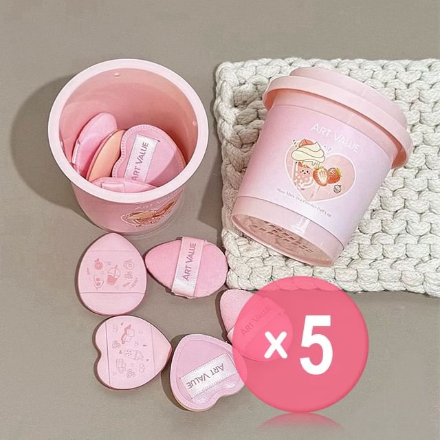 Art Value-Milk Tea Mini Powder Puff 5pcs Bundle Set