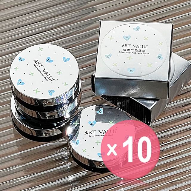 Art Value-Silver Soft Airbrush Blush - 4 Colors 10pcs Bundle Set