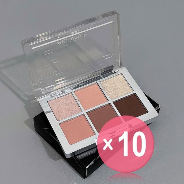 Art Value-White Tea Silver Eyeshadow Palette - 3 Types 10pcs Bundle Set