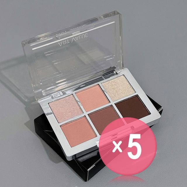 Art Value-White Tea Silver Eyeshadow Palette - 3 Types 5pcs Bundle Set