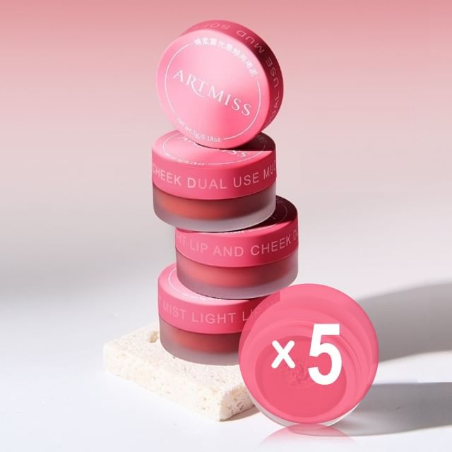 ARTMISS-Soft Matte Lip Cheek Mud - 4 Colors 5pcs Bundle Set