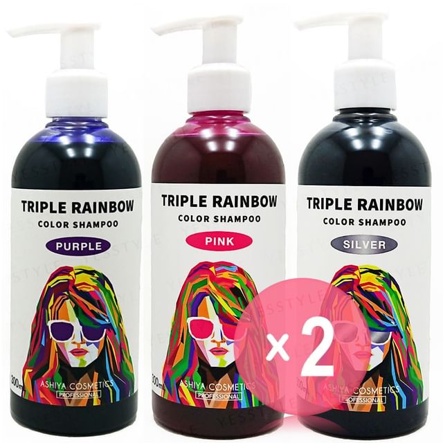 ASHIYA-Triple Rainbow Color Shampoo 2pcs Bundle Set