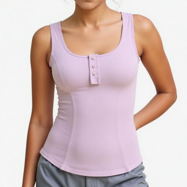 Asiris-Henley Plain Tank Top