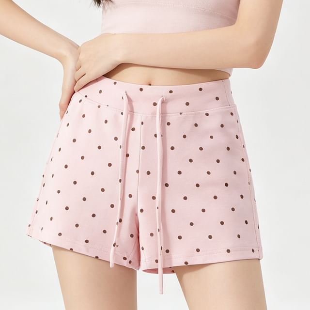 Asiris-High Waist Polka Dot Shorts