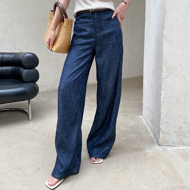 Asiris-High Waist Wide Leg Jeans