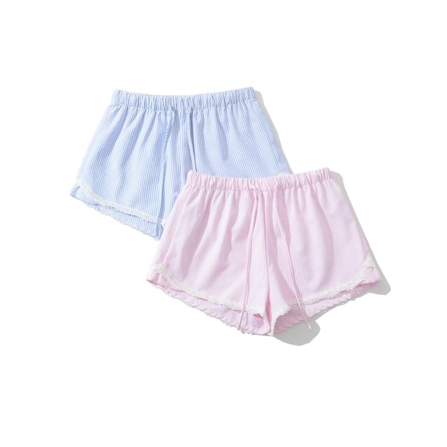 Asiris-Low Rise Striped Pajama Shorts