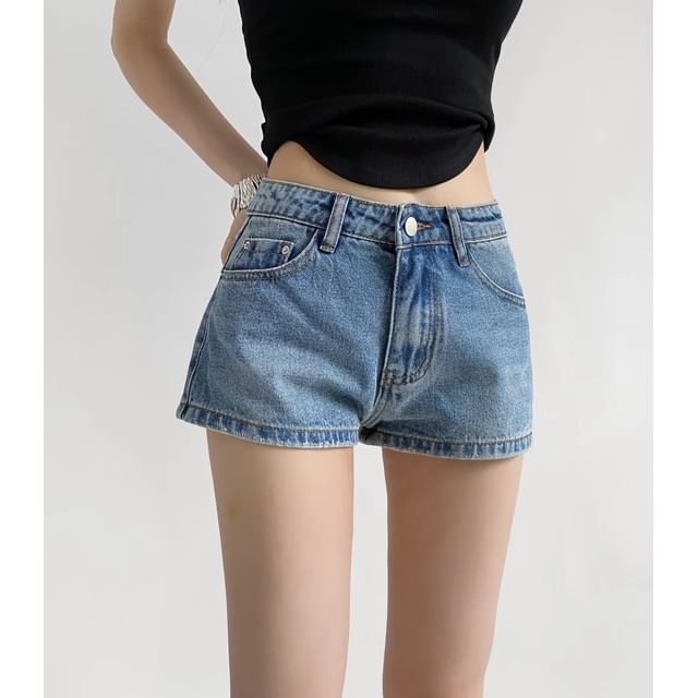 Asiris-Mid Rise Denim Shorts