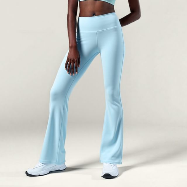 Asiris-Mid Rise Plain Flared Sweatpants