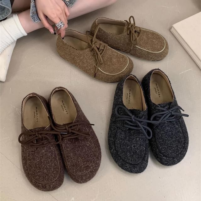 Asterisk-Round Toe Lace-Up Shoes