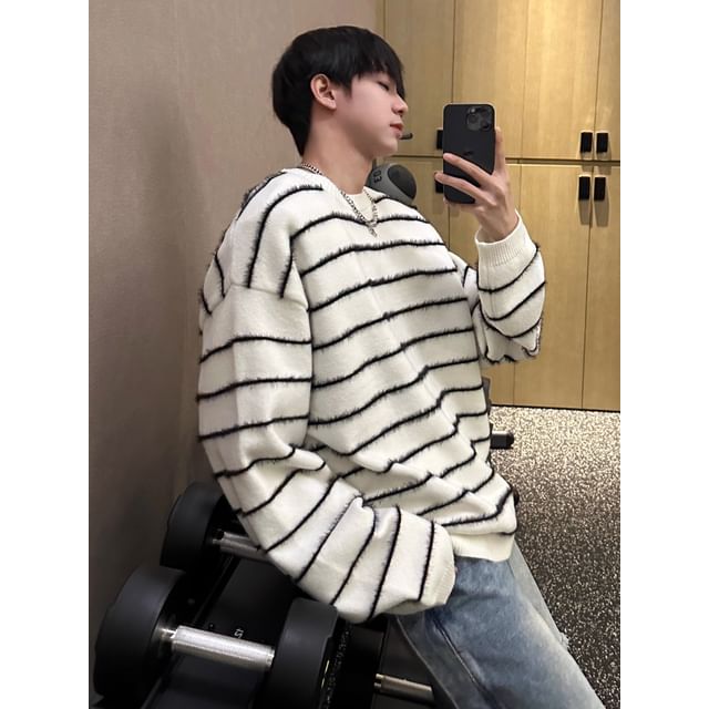 Ateso-Crewneck Striped Sweater