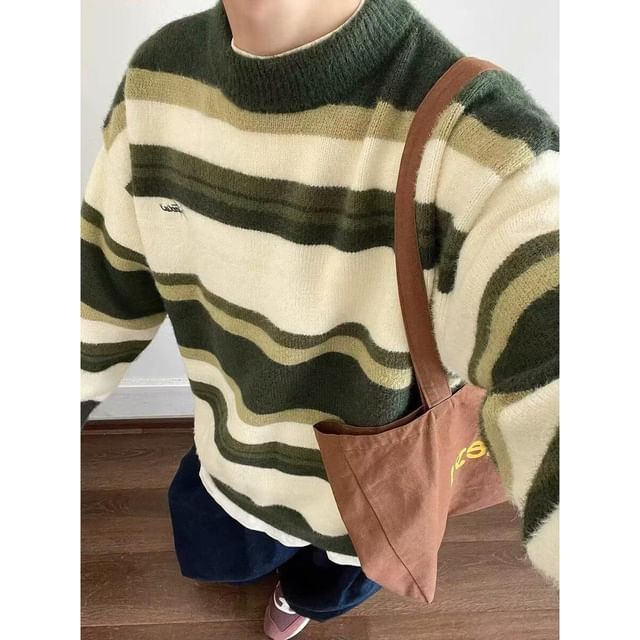 Ateso-Crewneck Striped Sweater
