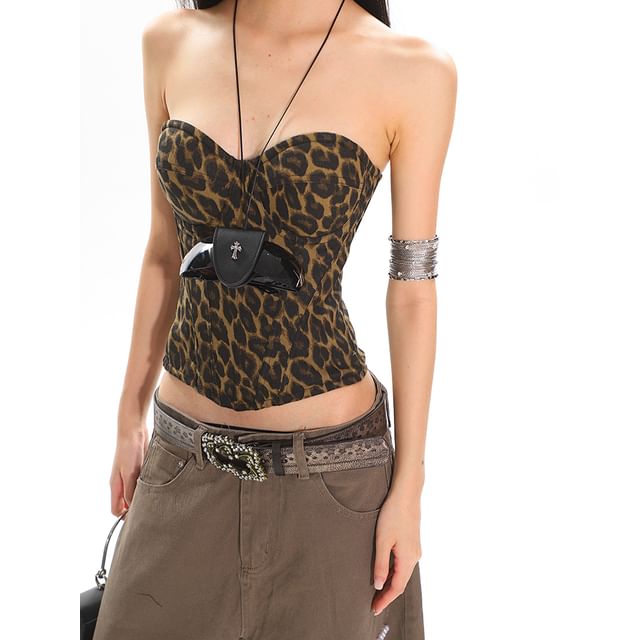 AXEN-Leopard Print Tube Top