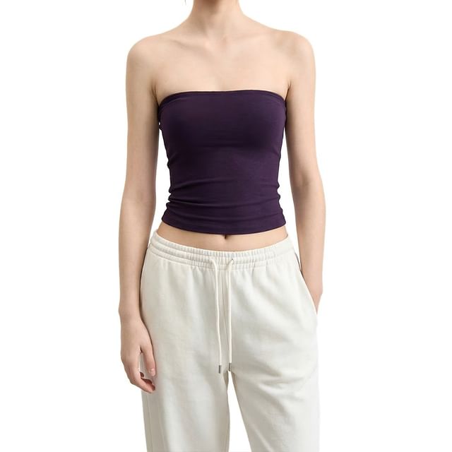 AXEN-Plain Crop Tube Top