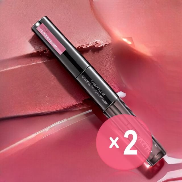 AZTK-Candy Floss Dual-Ended Touch Lip Gloss - 13 Colors 2pcs Bundle Set