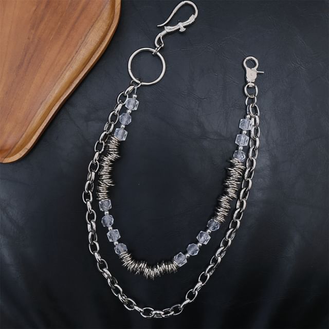 BABLIBU-Faux Crystal Layered Alloy Jeans Chain