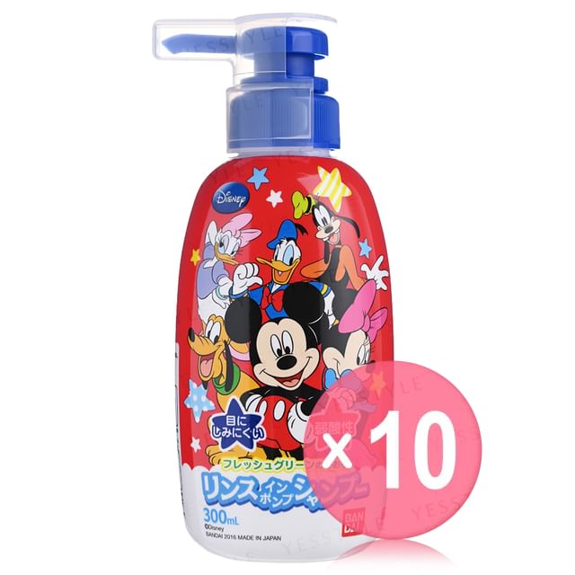 Bandai-Disney Mickey Mouse Rinse In Pump Shampoo 10pcs Bundle Set
