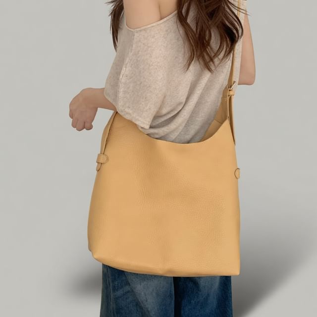 Basaran-Buckled Faux Leather Tote Bag