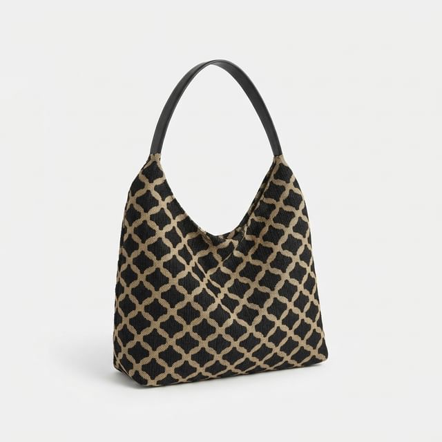 Basaran-Canvas Plaid Shoulder Bag