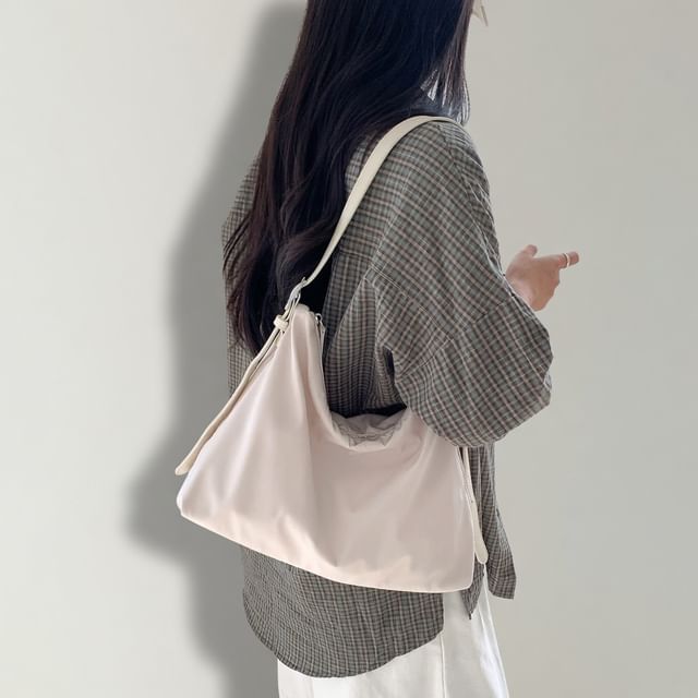 Basaran-Canvas Plain Crossbody Bag