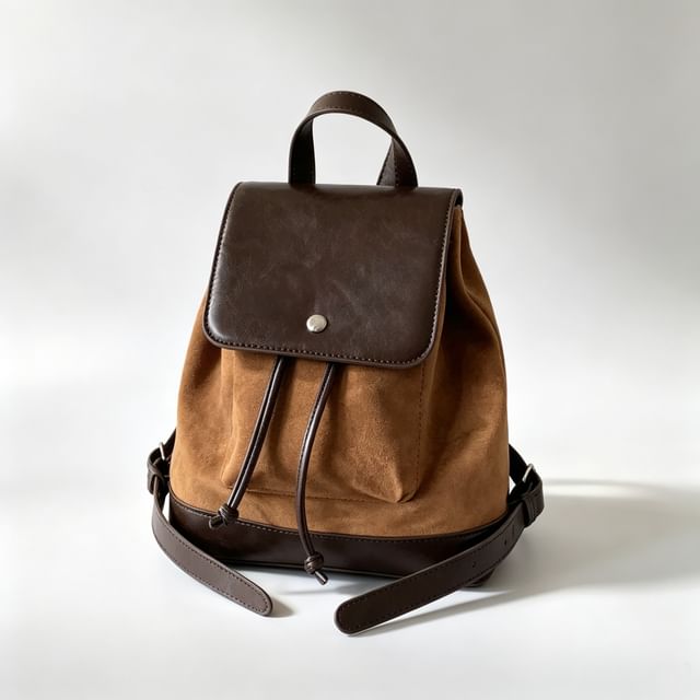 Basaran-Faux Leather Flap Backpack
