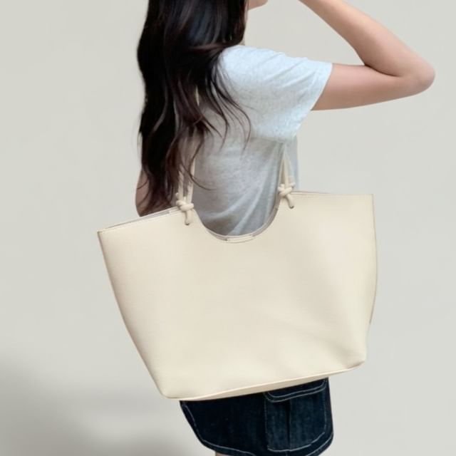 Basaran-Faux Leather Tote Bag