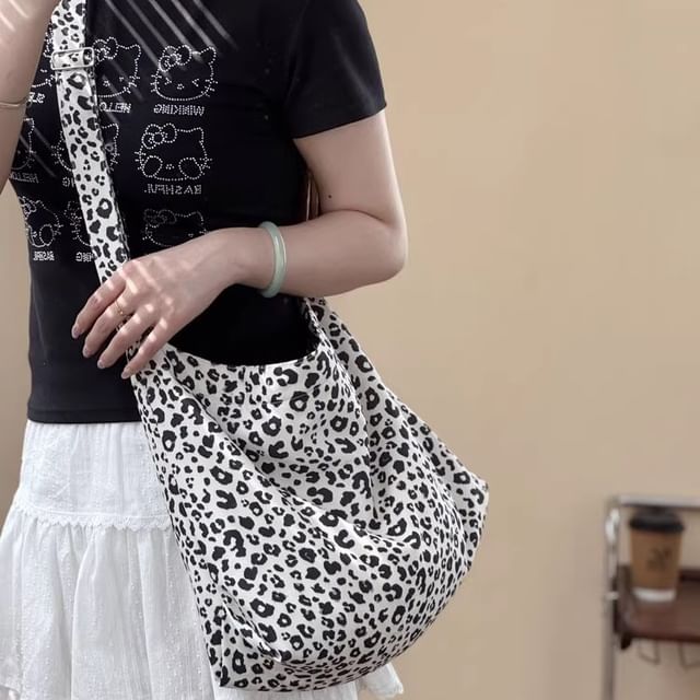 Basaran-Leopard Print Crossbody Bag