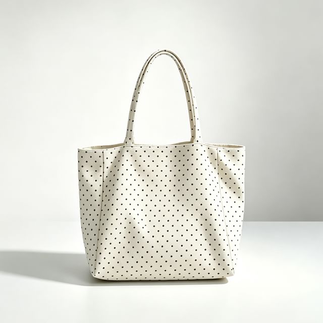 Basaran-Polka Dot Unstructured Tote Bag