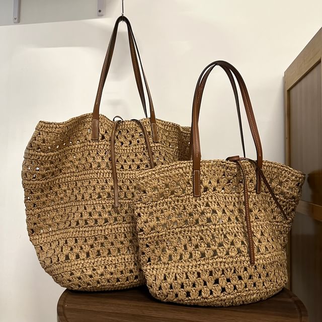 Basaran-Straw Woven Tote Shoulder Bag Various Designs