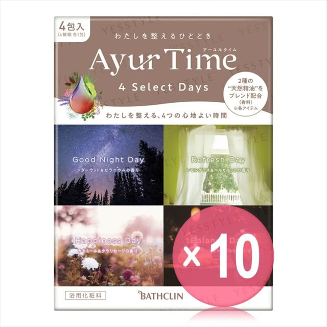 BATHCLIN-Ayur Time Aroma 4 Select Days Bath Salt Set 10pcs Bundle Set
