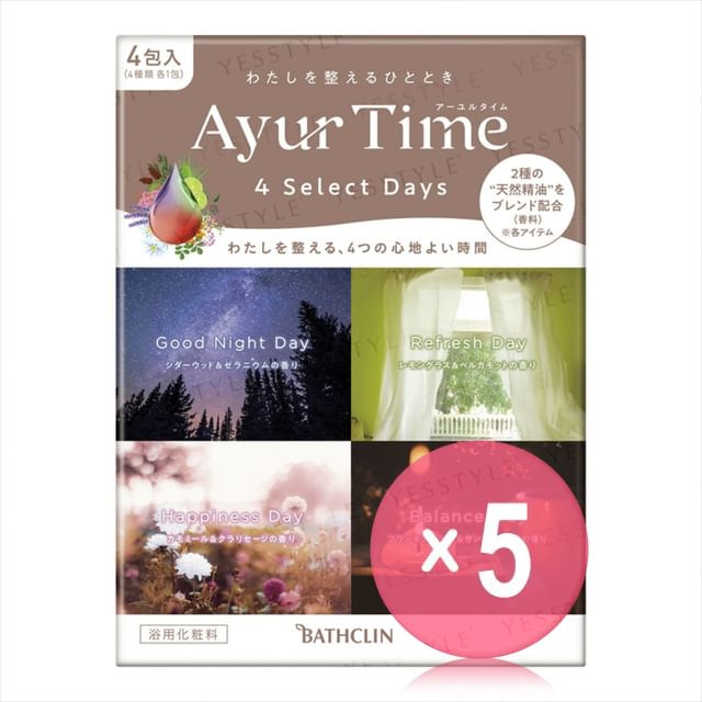 BATHCLIN-Ayur Time Aroma 4 Select Days Bath Salt Set 5pcs Bundle Set