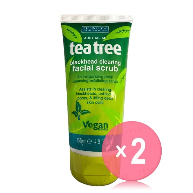 Beauty Formulas-Tea Tree Blackhead Clearing Facial Scrub 2pcs Bundle Set
