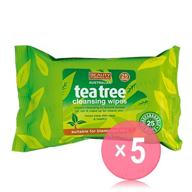 Beauty Formulas-Tea Tree Cleansing Wipes 5pcs Bundle Set
