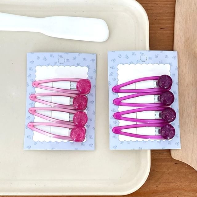 BeDaisy-Set of 4 Glitter Snap Clip