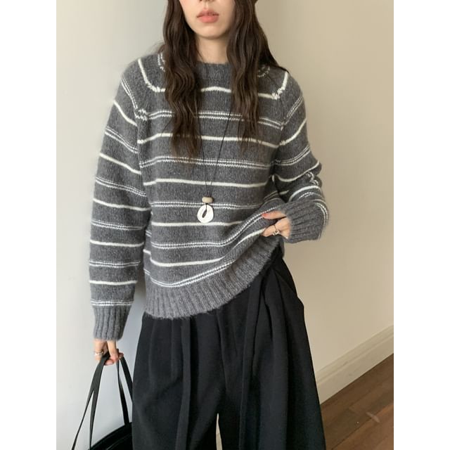 Beem-Crewneck Breton Stripe Sweater