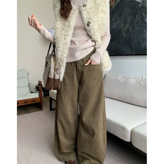 Beem-High Rise Wide Leg Jeans Various Designs